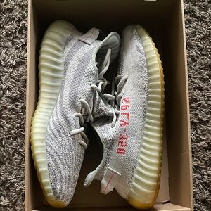 YEEZY Boost 350V2 Gray and White Sneakers